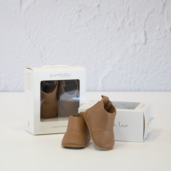Purebaby Leather Chelsea Bootie - Olive and Fig Hampers and Flowers