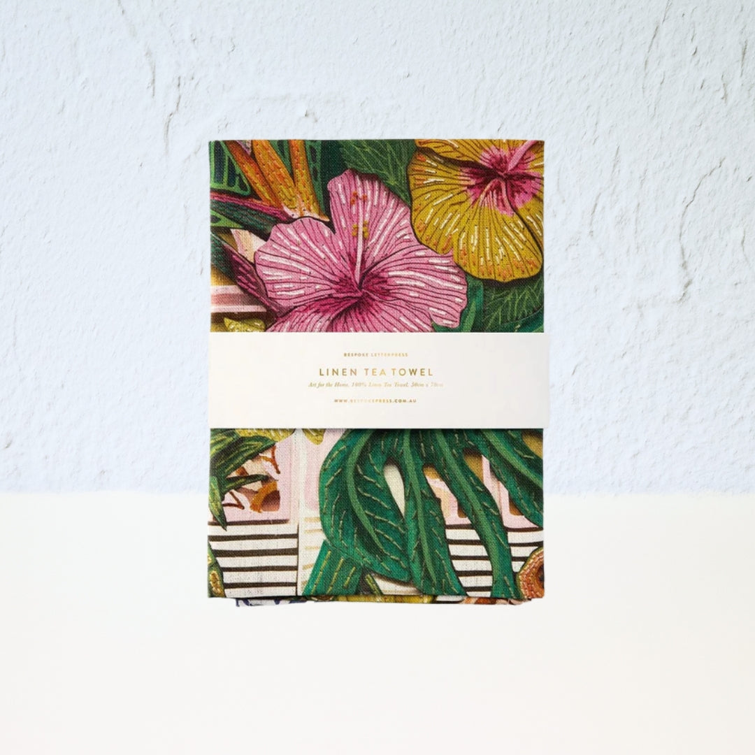 Wildflower 100% Linen Tea Towel