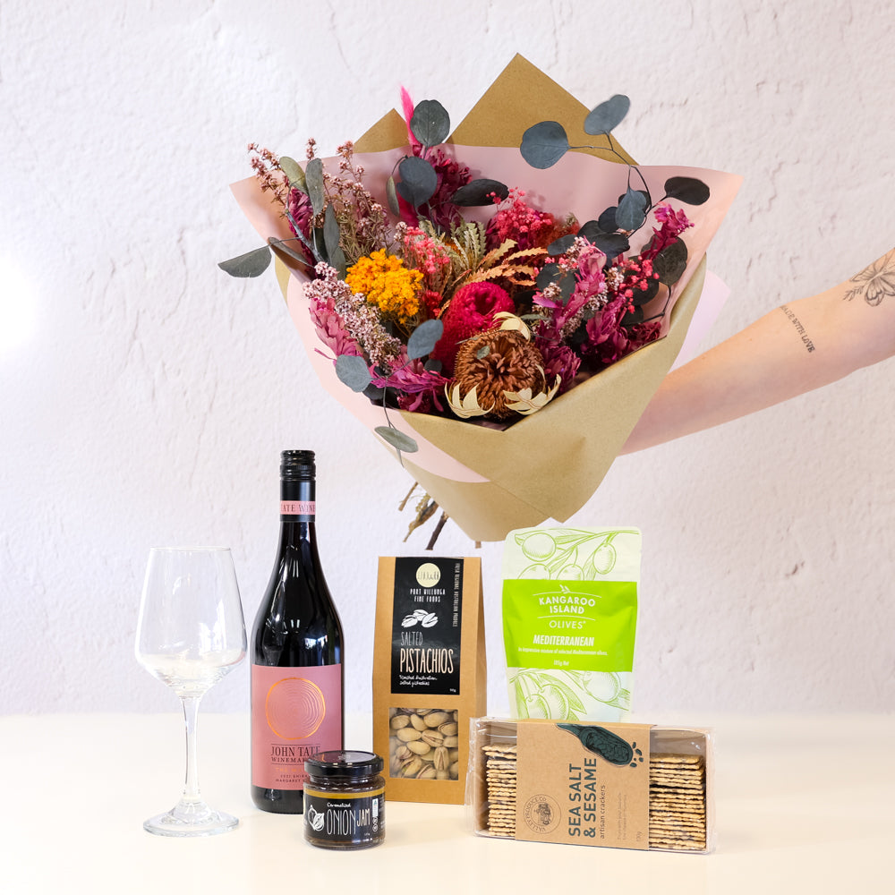 Flowers and Foodie - Olive and Fig Hampers and Flowers