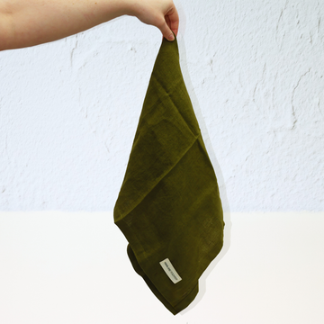 Pure French Linen Tea Towel Olive