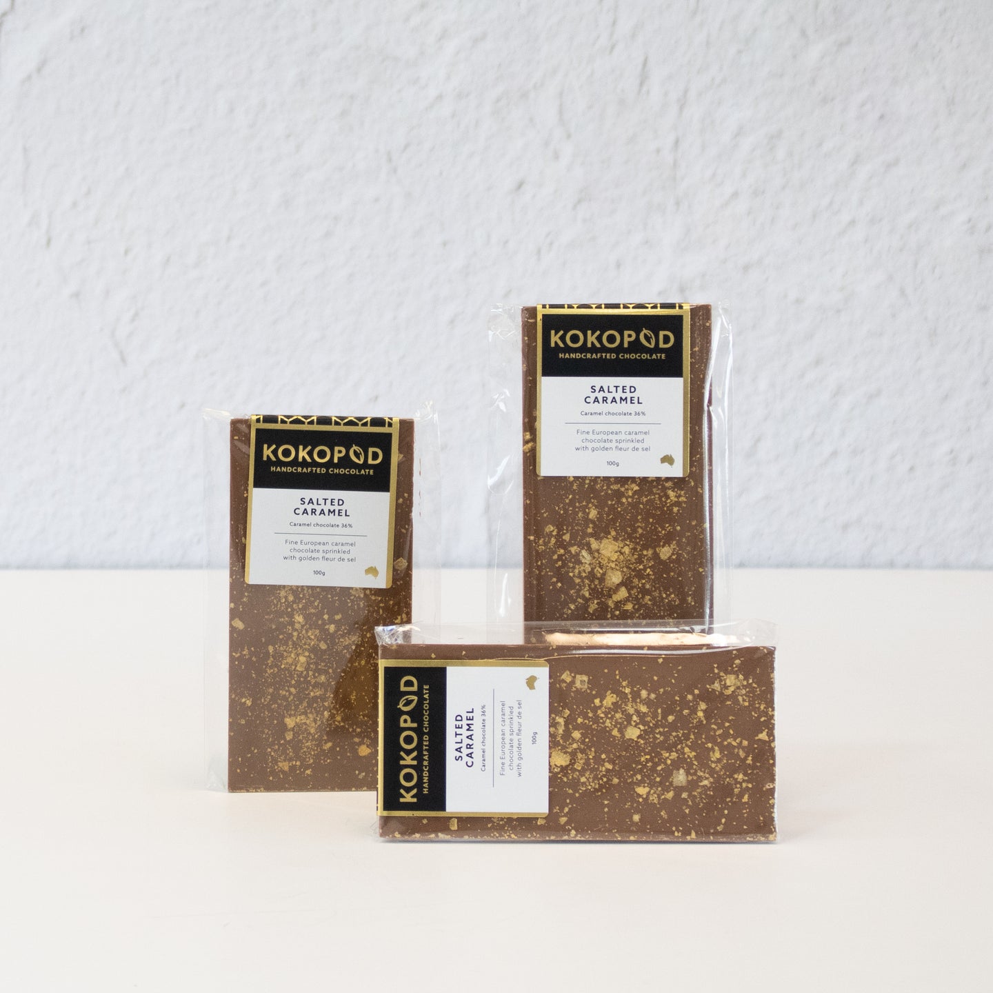 Kokopod Handcrafted European Chocolate Salted Caramel 100g - Olive and Fig Hampers and Flowers