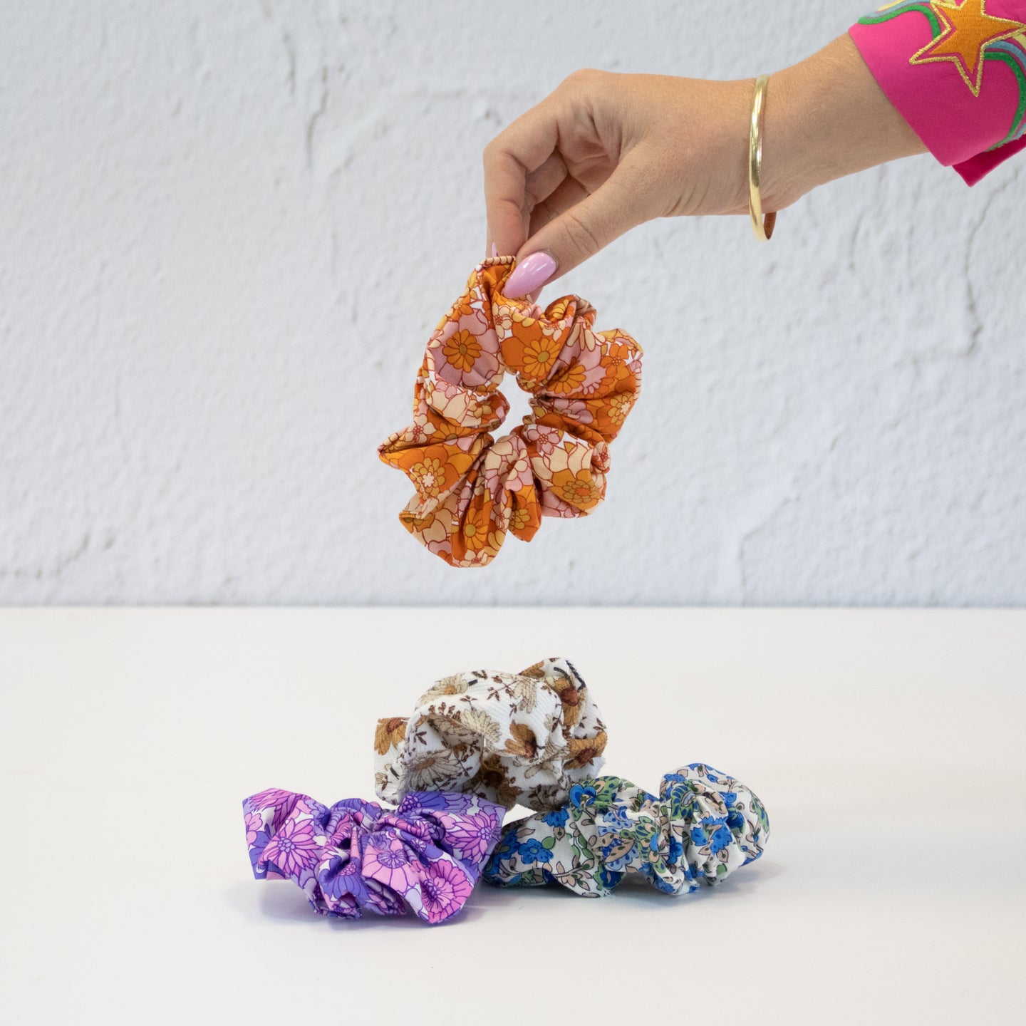 Patterned Scrunchie - Olive and Fig Hampers and Flowers