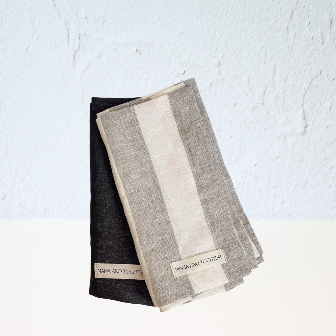 Pure French Linen Tea Towel Stripe